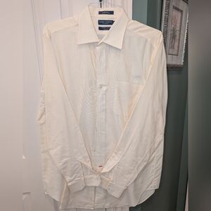 Daniel Cremieux Fine Yellow Pinstriped Dress Shirt 16 And 1/2/34